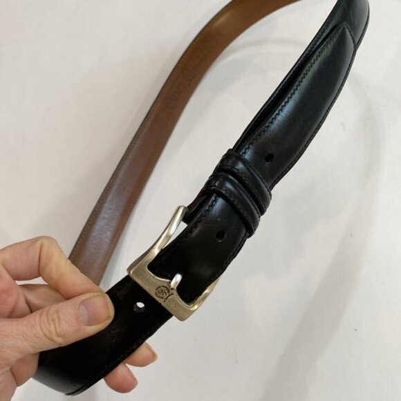 Tommy Hilfiger Black Leather Classic Belt Size 36 - Picture 4 of 13